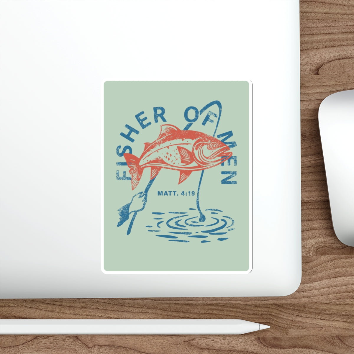 Fisher of Men Die-Cut Sticker Green