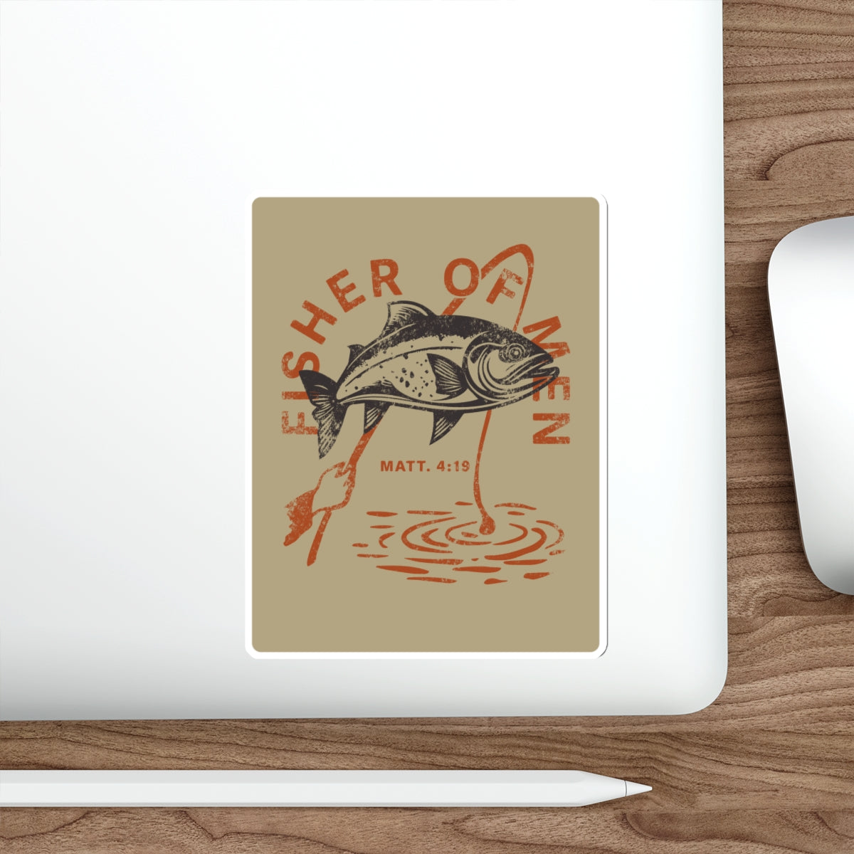 Fisher of Men Die-Cut Sticker Brown